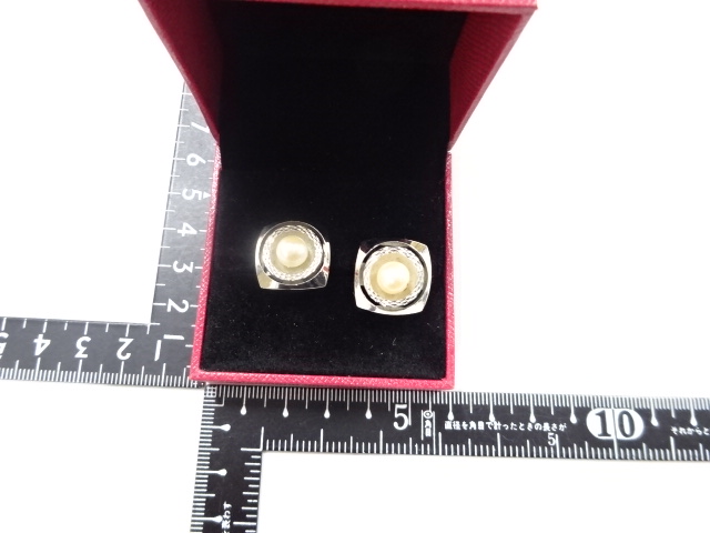  アンティーク　パールカフス